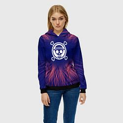 Толстовка-худи женская One Piece red energy, цвет: 3D-черный — фото 2