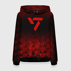 Толстовка-худи женская Seventeen red poly, цвет: 3D-черный