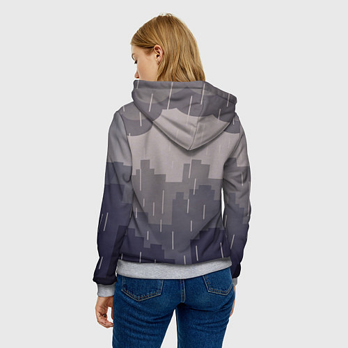 Женская толстовка Вечерний дождь / 3D-Меланж – фото 4