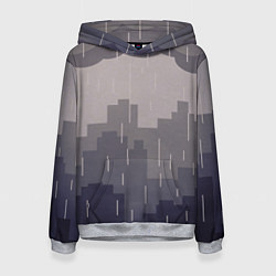 Толстовка-худи женская Вечерний дождь, цвет: 3D-меланж