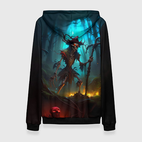 Женская толстовка Скелет в мрачном лесу / 3D-Черный – фото 2