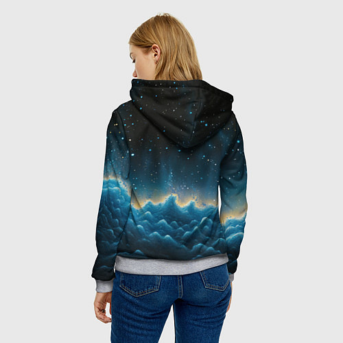 Женская толстовка Облака и черное небо текстура / 3D-Меланж – фото 4