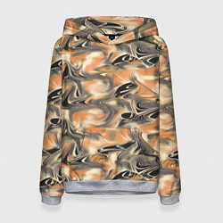 Толстовка-худи женская Абстракция - закрученный узор, цвет: 3D-меланж