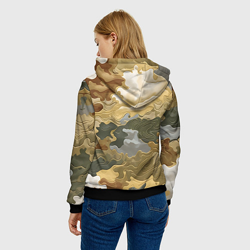 Женская толстовка Золотистый камуфляж / 3D-Черный – фото 4