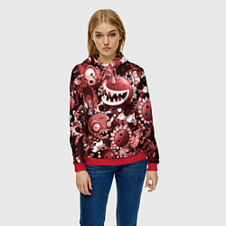 Толстовка-худи женская Растения против зомби в красном цвете, цвет: 3D-красный — фото 2