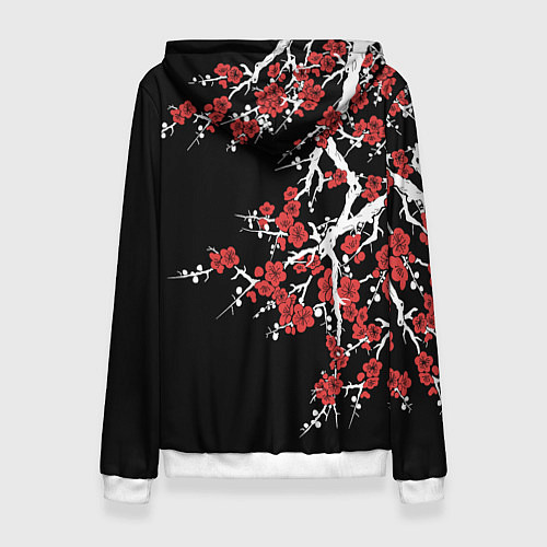 Женская толстовка Корпус бойни демонов - цветущая сакура / 3D-Белый – фото 2