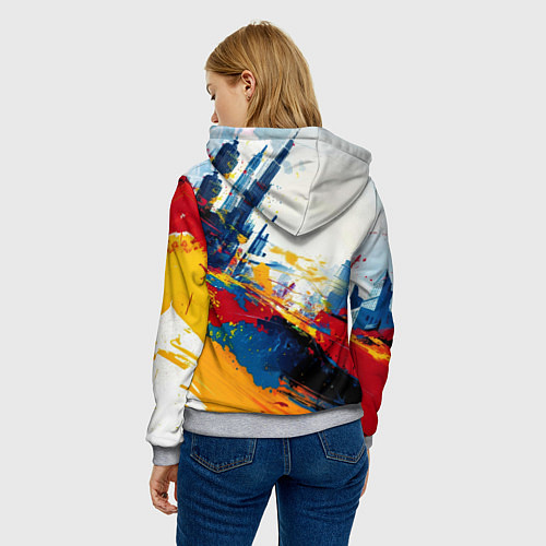 Женская толстовка Человек - паук и пролитая краска / 3D-Меланж – фото 4