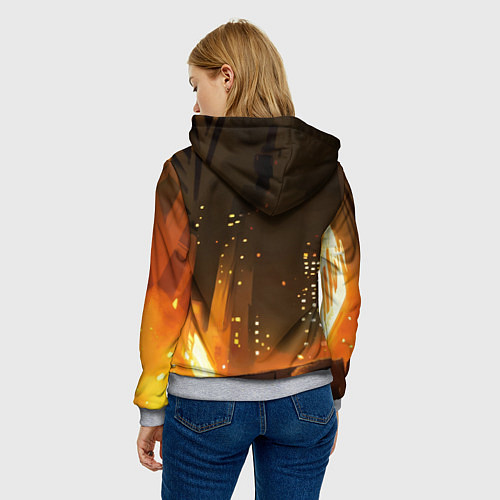 Женская толстовка Человек-паук пускает паутину / 3D-Меланж – фото 4