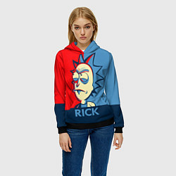 Толстовка-худи женская Rick pop art, цвет: 3D-черный — фото 2