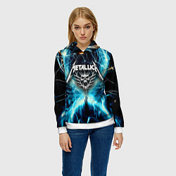 Толстовка-худи женская Neon glow - Metallica, цвет: 3D-белый — фото 2