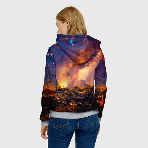 Женская толстовка Скотч-терьер в космосе / 3D-Меланж – фото 4