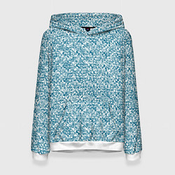 Толстовка-худи женская Бело-синий текстурный, цвет: 3D-белый