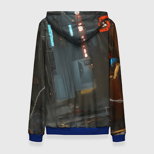 Женская толстовка Человек паук бежит / 3D-Синий – фото 2