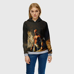 Толстовка-худи женская Spider man poster, цвет: 3D-меланж — фото 2
