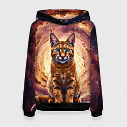 Толстовка-худи женская Каракет в космосе, цвет: 3D-черный
