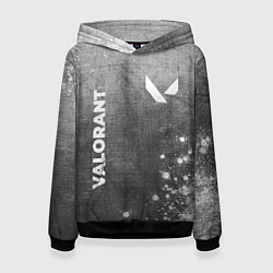 Толстовка-худи женская Valorant - grey gradient вертикально, цвет: 3D-черный