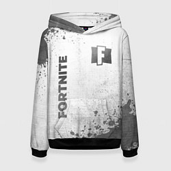Толстовка-худи женская Fortnite - white gradient вертикально, цвет: 3D-черный