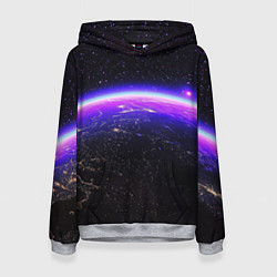 Женская толстовка Планета и неоновое свечение