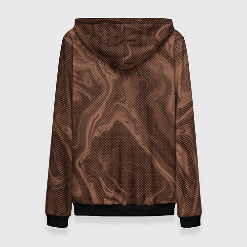 Женская толстовка Коричневый абстракция в точку / 3D-Черный – фото 2