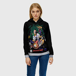 Толстовка-худи женская Earth worm Jim - super retro gaming, цвет: 3D-меланж — фото 2