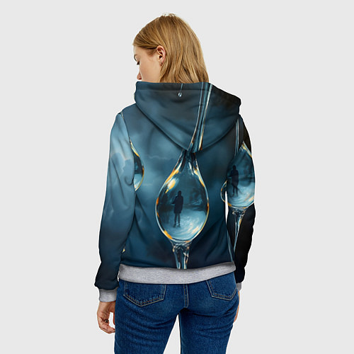 Женская толстовка Люди в каплях / 3D-Меланж – фото 4