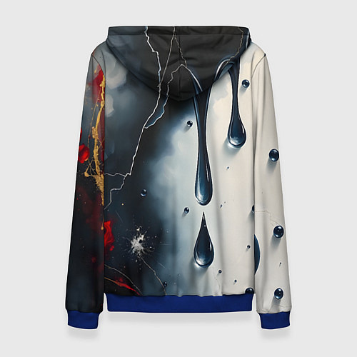 Женская толстовка Сюрреалистичная абстракция с каплями / 3D-Синий – фото 2