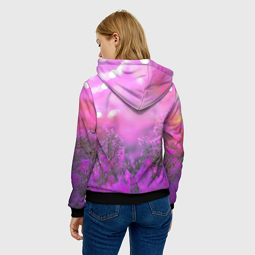 Женская толстовка Сова на блестящем фоне / 3D-Черный – фото 4