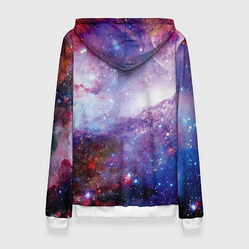 Женская толстовка Brave cat in space - ai art / 3D-Белый – фото 2