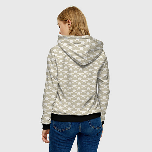 Женская толстовка Геометричный узор в японском стиле / 3D-Черный – фото 4