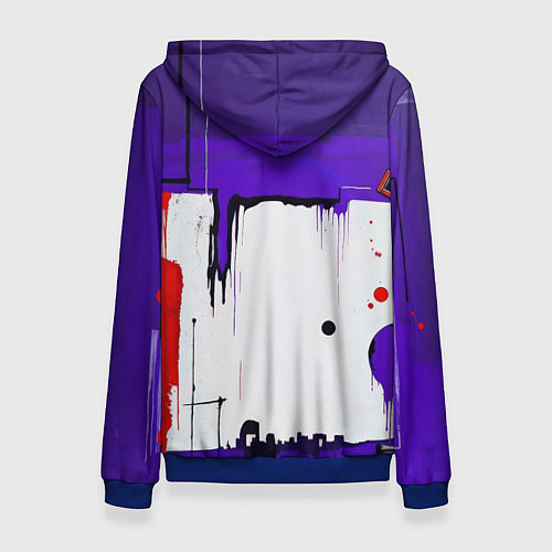 Женская толстовка Пурпурный зловещий череп / 3D-Синий – фото 2