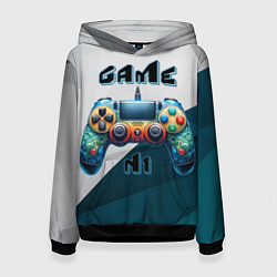 Толстовка-худи женская Игровой джойстик, цвет: 3D-черный