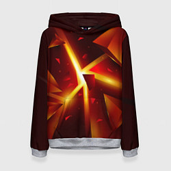 Толстовка-худи женская Трехмерный взрыв неоновых плит абстракция, цвет: 3D-меланж