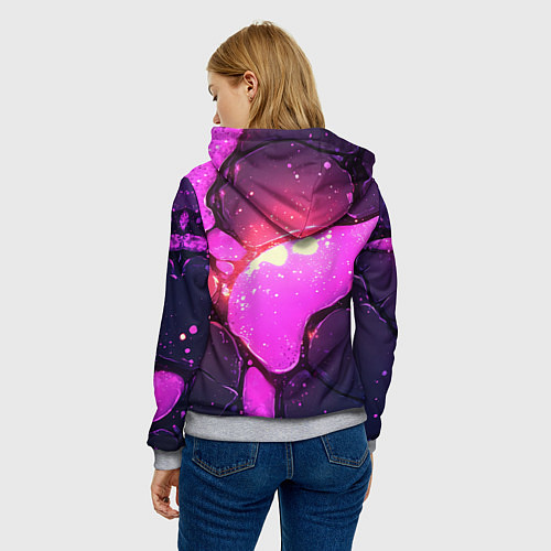 Женская толстовка Розовая текстура разлом плит / 3D-Меланж – фото 4