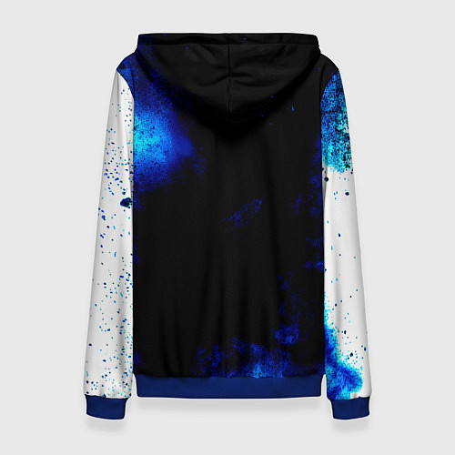 Женская толстовка Ведьмак лого синие краски / 3D-Синий – фото 2