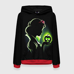 Толстовка-худи женская Белоснежка и яблоко - силуэт крупно, цвет: 3D-красный