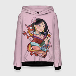 Толстовка-худи женская Красивая Мулан и Мушу - big pictures, цвет: 3D-черный