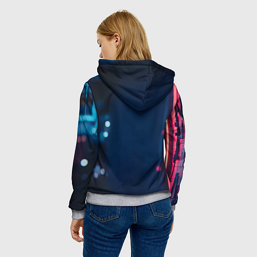 Женская толстовка Человек-паук с неоновыми глазами / 3D-Меланж – фото 4