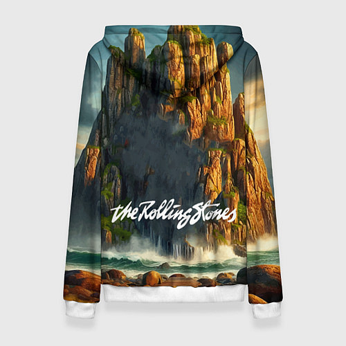 Женская толстовка Rolling Stones - sea rocks / 3D-Белый – фото 2