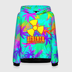 Толстовка-худи женская Stalker тропики из гта, цвет: 3D-черный