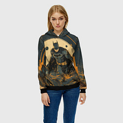 Толстовка-худи женская Бэтмен крадется, цвет: 3D-черный — фото 2