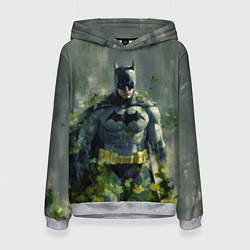 Толстовка-худи женская Бэтмен зеленые краски, цвет: 3D-меланж