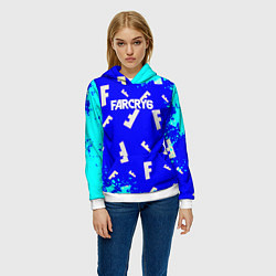 Толстовка-худи женская Farcry 6 pattern, цвет: 3D-белый — фото 2