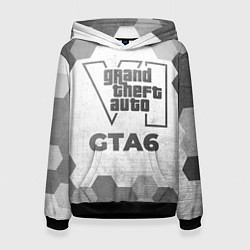 Толстовка-худи женская GTA6 - white gradient, цвет: 3D-черный