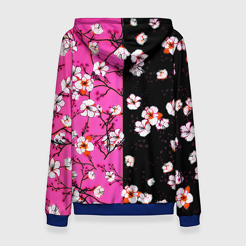 Женская толстовка Ведьмак паттерн сакура / 3D-Синий – фото 2