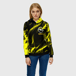 Толстовка-худи женская Opel огненный стиль, цвет: 3D-черный — фото 2