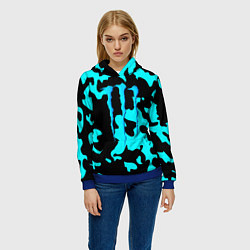 Толстовка-худи женская Monster energy камуфляж голубой, цвет: 3D-синий — фото 2