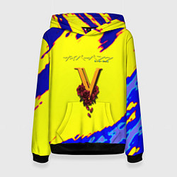 Толстовка-худи женская Cyberpunk краски неоновые, цвет: 3D-черный