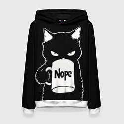 Женская толстовка Angry black cat nope