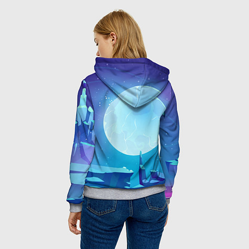 Женская толстовка Нло с сердечком внутри / 3D-Меланж – фото 4