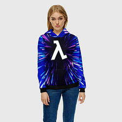 Толстовка-худи женская Half-Life neon energy, цвет: 3D-черный — фото 2